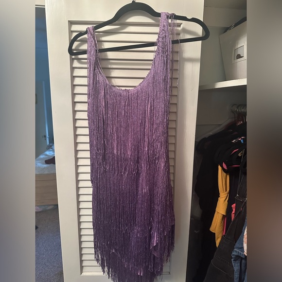 Purple sparkly fringe dress - Picture 2 of 2